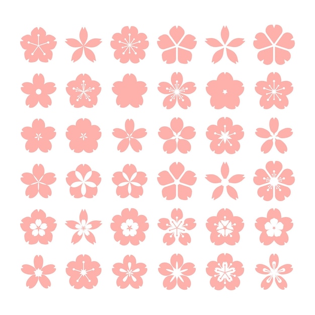 Plik wektorowy kolekcja płaskiej kolekcji sakura