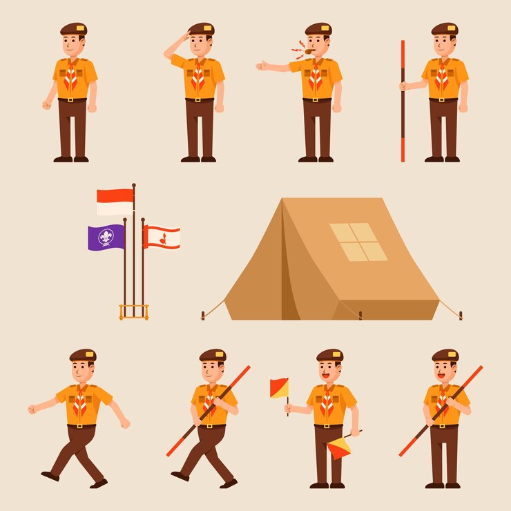 Kolekcja postaci Indonezyjskiego skauta