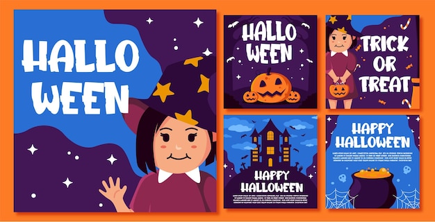 Kolekcja Postów Na Instagramie Z Okazji Halloween