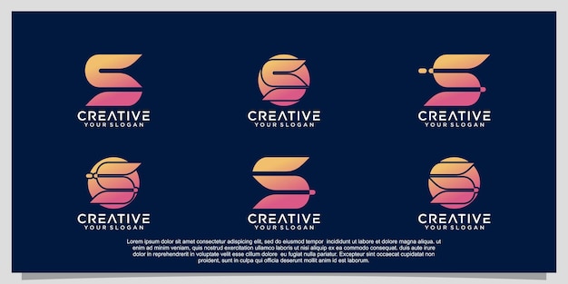 Kolekcja Projektów Logo Gradient S Unikalna Koncepcja Premium Wektorów