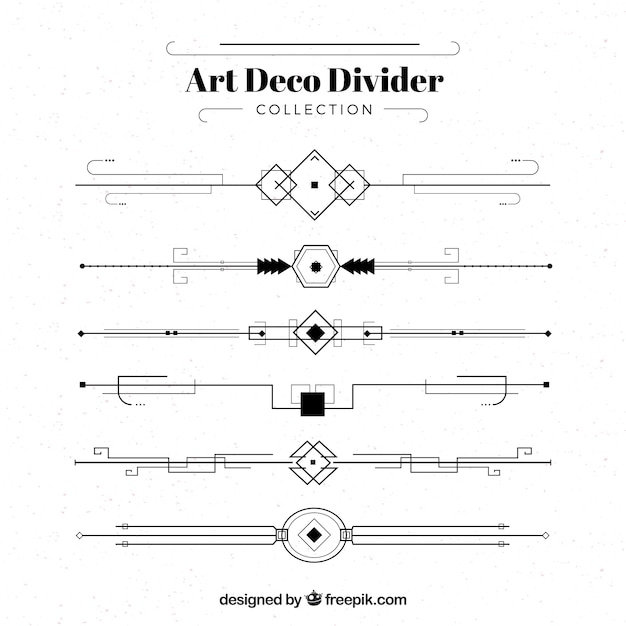 Plik wektorowy kolekcja przegród art deco