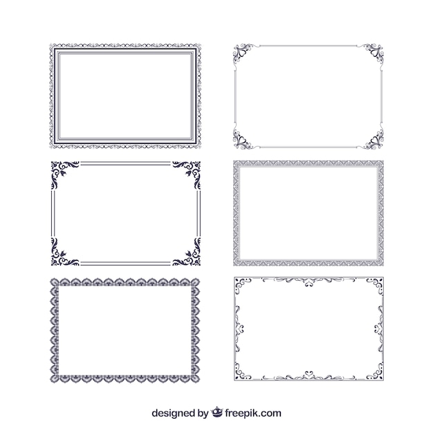 Plik wektorowy kolekcja ramek certyfikatów z ornamentami