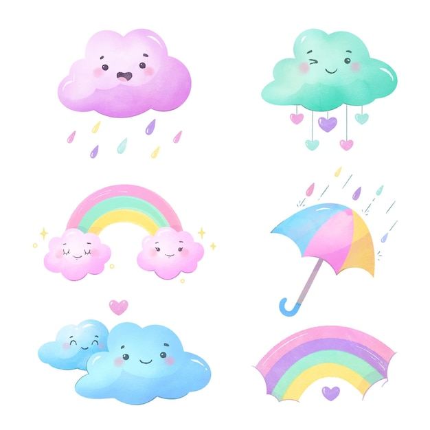 Kolekcja ręcznie malowanych elementów dekoracji chuva de amor