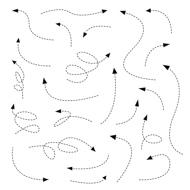 Kolekcja Ręcznie Rysowanych Ilustracji Strzałek Premium Wektorów