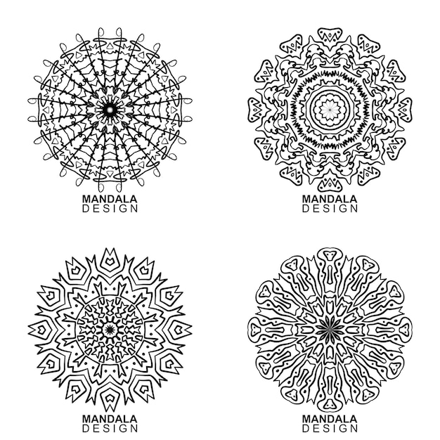 Kolekcja Ręcznie Zaprojektowanych Projektów Mandali. Nadaje Się Do Kolorowanki I Innych Dekoracji Obrazu N