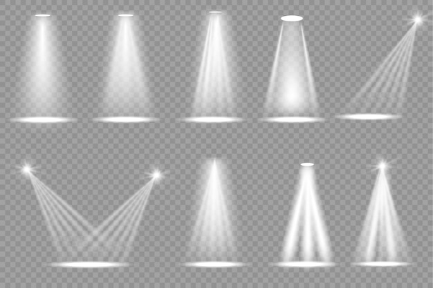 Kolekcja Reflektorów Oświetlenia Scenicznego Oświetlenie Sceniczne Dużej Kolekcji Efekt świetlny Projektora