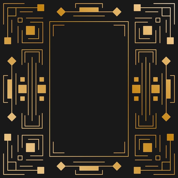 Kolekcja retro linii sztuki z geometryczną ramą w stylu art deco Abstrakcyjny ornament Wektor graficzny wzór