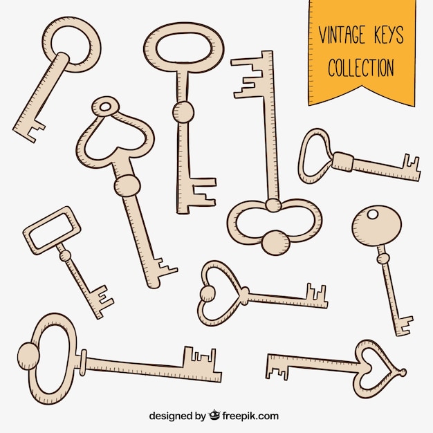 Plik wektorowy kolekcja rocznika kluczy
