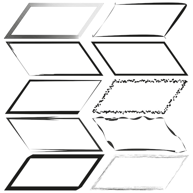 Plik wektorowy kolekcja różnorodnych ramek grunge i czyste granice koncepcja ramki obrazu wektor