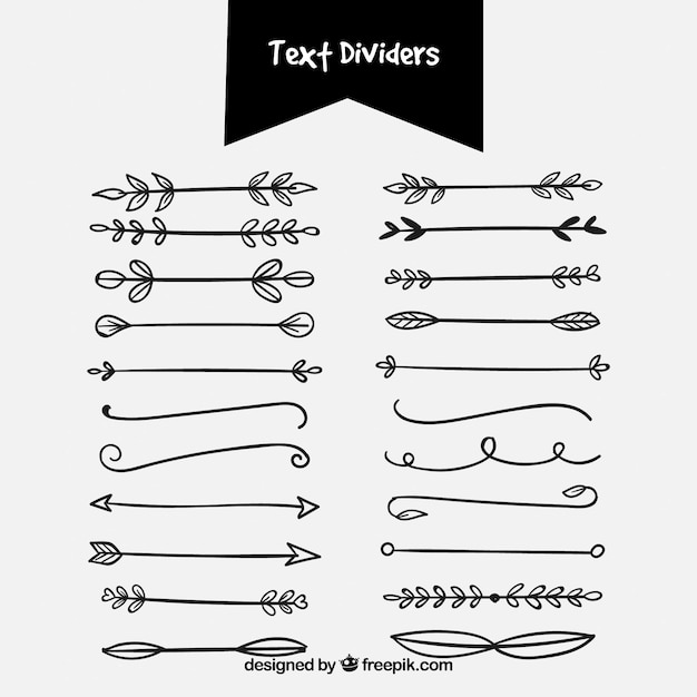Plik wektorowy kolekcja separatorów tekstu