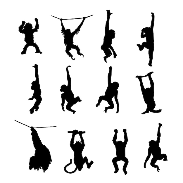 Kolekcja Silhouette Design Monkey Climbing Position