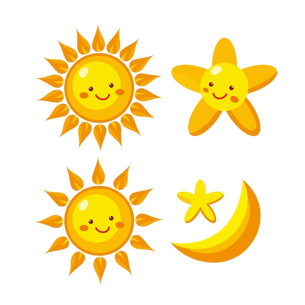 Kolekcja słodkich emoji z kreskówek