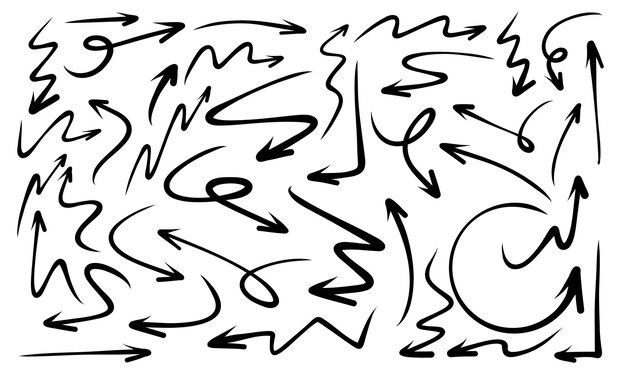Kolekcja strzałek wektorowych Doodle
