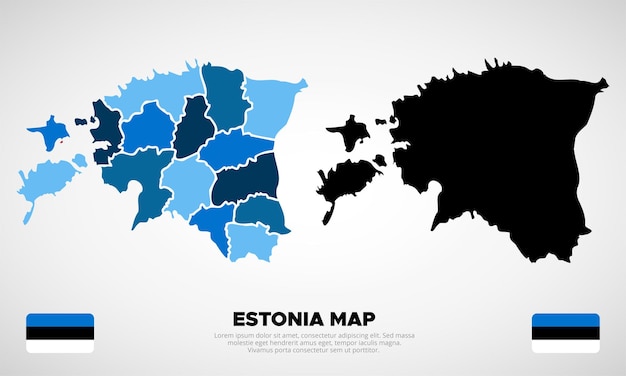 Plik wektorowy kolekcja sylwetki estonia mapy wektora projektu sylwetka estonia mapy wektora