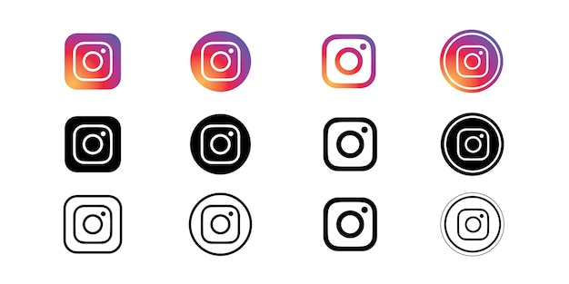Plik wektorowy kolekcja symboli ikon na instagramie