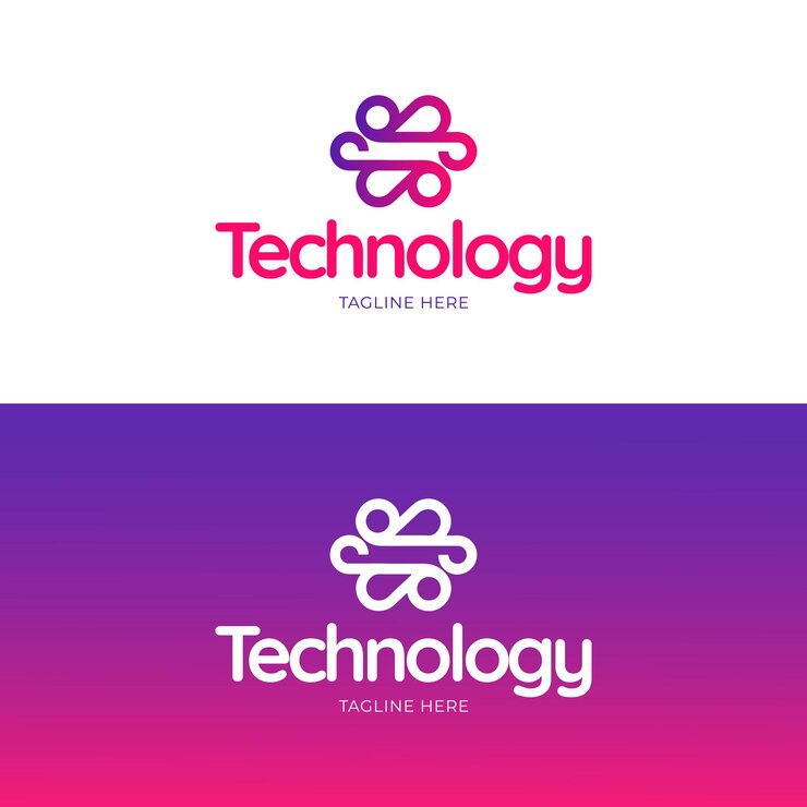 Wektor kolekcja szablonów logo technologii gradientowej