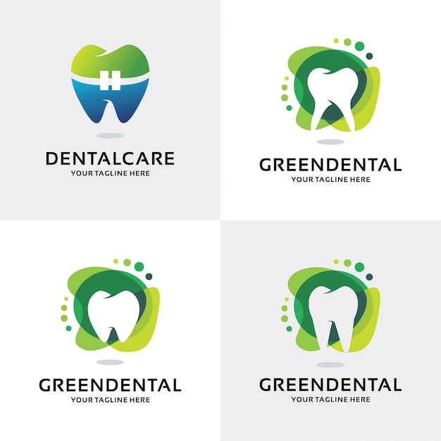 Kolekcja Szablonu Projektu Zielony Dentystyczny Zestaw