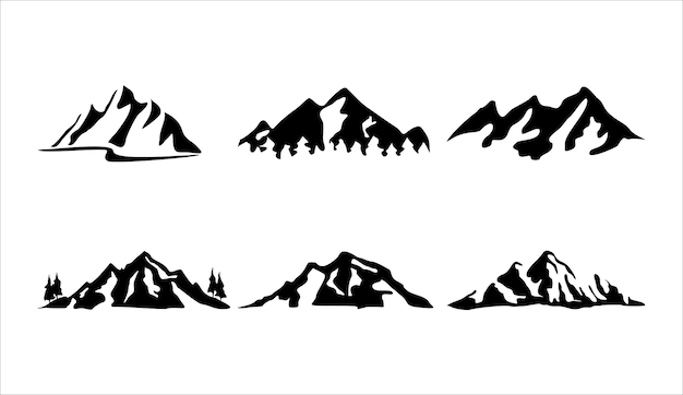 Kolekcja Szczyt Góry Logo Ikona Wektor Szablon