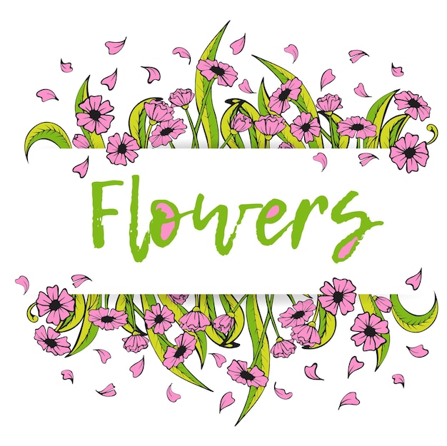 Plik wektorowy kolekcja sześć obiekt kwiatów jaskrawa ilustracja