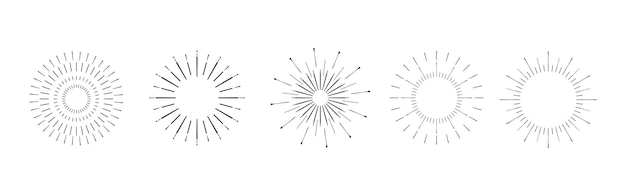 Kolekcja Vintage Sunburst Fajerwerki Dla Logotypu Lub Elementu Projektu Napisu