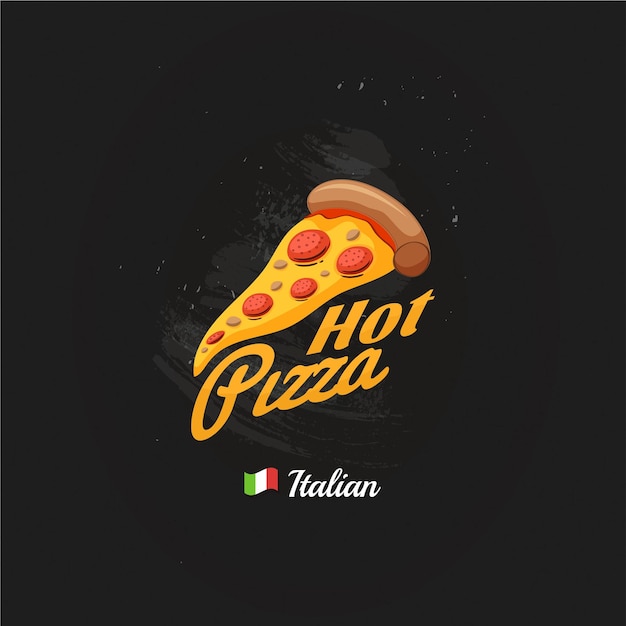 Kolekcja Wektorów Logo Pizzy W Płaskim Projekcie