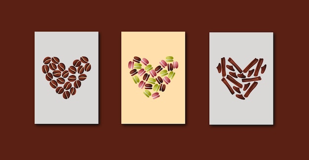 Plik wektorowy kolekcja wzorów kawy i czekolady