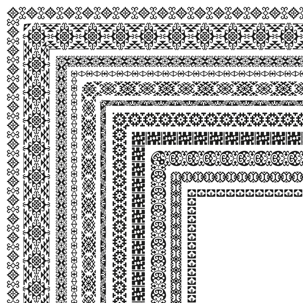 Plik wektorowy kolekcja wzorów z motywami uzbeckim klasyczne tekstury geometryczne na ilustracji wektorowych dywanów