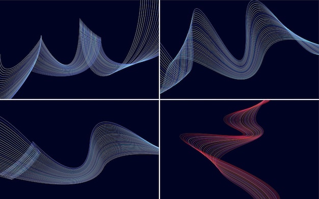 Kolekcja Zestaw Geometryczny Wzór Minimalne Linie