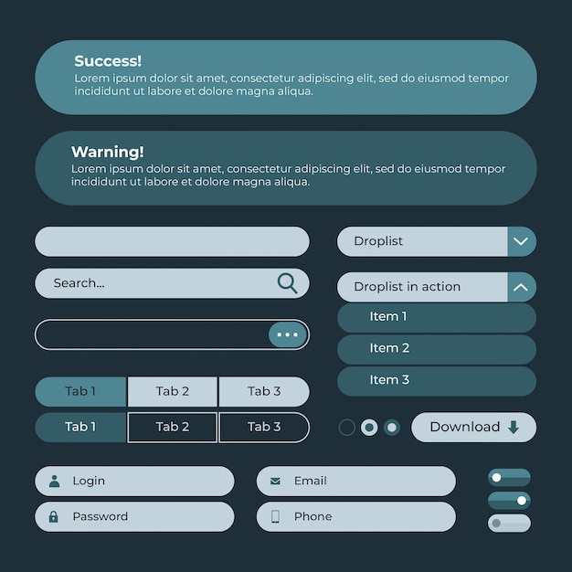 Kolekcja zestawów typu flat design ui
