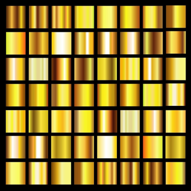 Kolekcja Złotego Metalicznego Gradientu Ilustracji Wektorowych