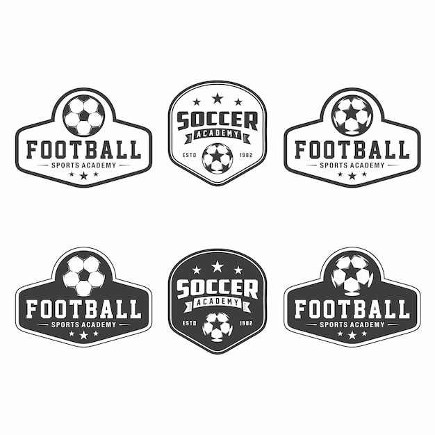 Kolekcje Emblematów Logo Piłki Nożnej Piłka Nożna Projektuje Szablony Na Jasnym Tle