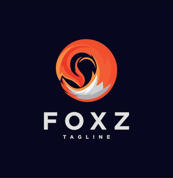 Koło Fox Logo Ilustracja Nowoczesna Ikona Logo I Godło Zwierząt