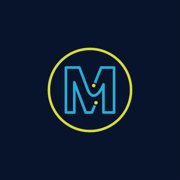Koło It Logo Litera M Logo Cyfrowe Oprogramowanie Tech