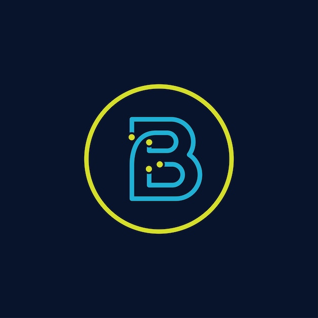 Plik wektorowy koło logo it litera b logo cyfrowe oprogramowanie tech