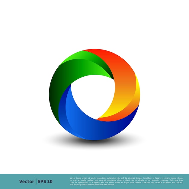 Koło Obiektywu Kolorowe 3d Wektor Logo Szablon Ilustracja Projekt Wektor Eps 10