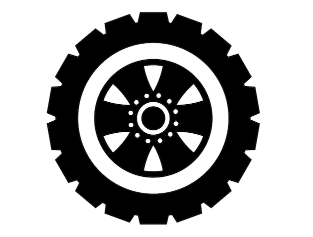 Koło Samochodu Opona Wyścigowa Opona Pojazdu Napęd Czarny Symbol Izolowana Koncepcja