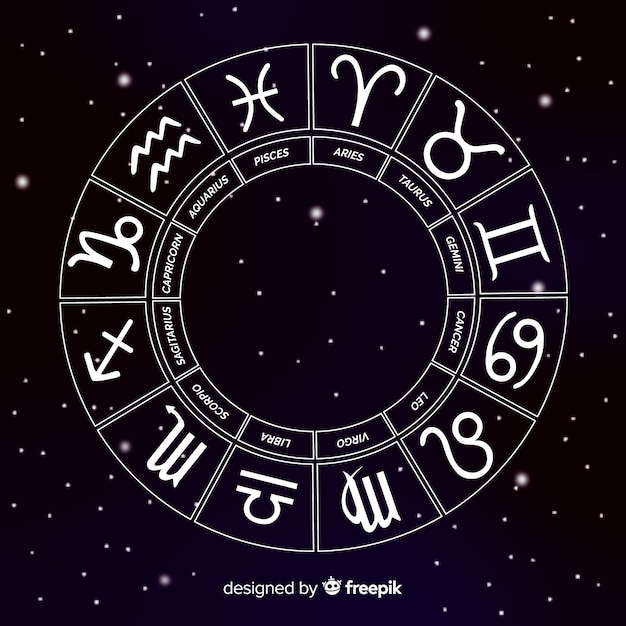 Plik wektorowy koło zodiaku na tle przestrzeni