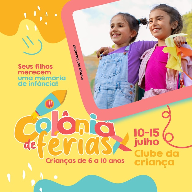 Kolonia de Ferias szablon dzieci Criancas