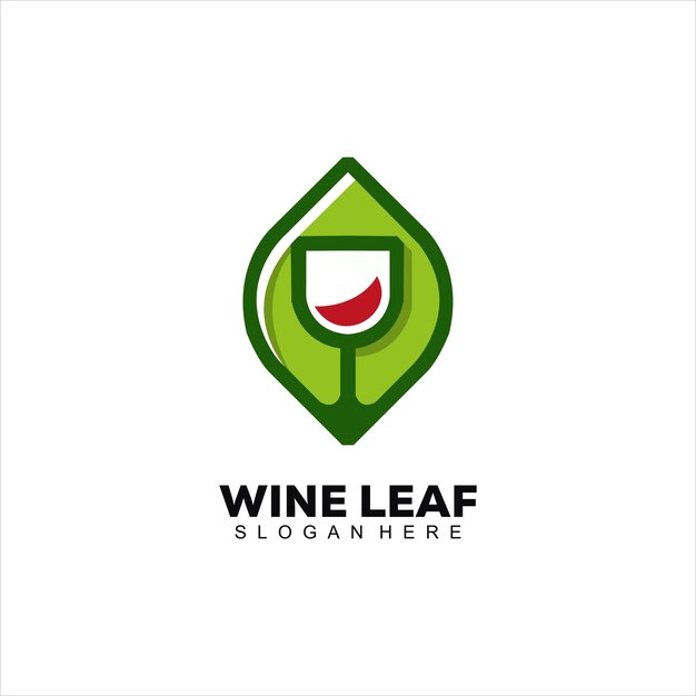 Plik wektorowy kolor gradientu projektu logo liścia wina