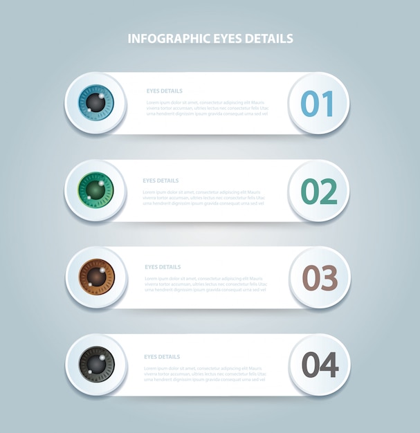 Kolor Infographic Szablon Oczy Z 4 Opcjami