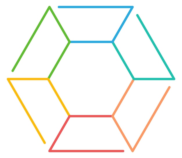 Plik wektorowy kolor linia sześciokąt kształt infografika szablon diagramu