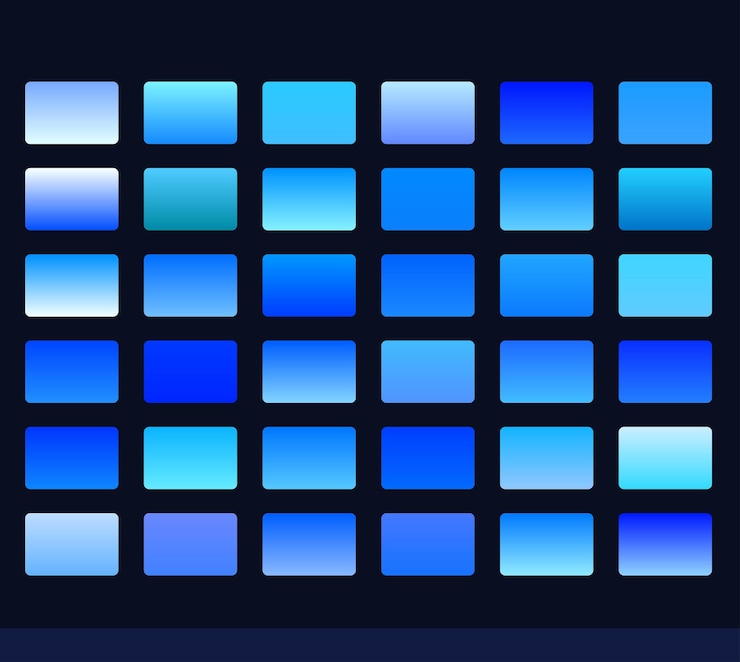 Wektor kolor niebieski temat gradient collection wysokiej jakości wektorowe projekty eps dla projektów kreatywnych