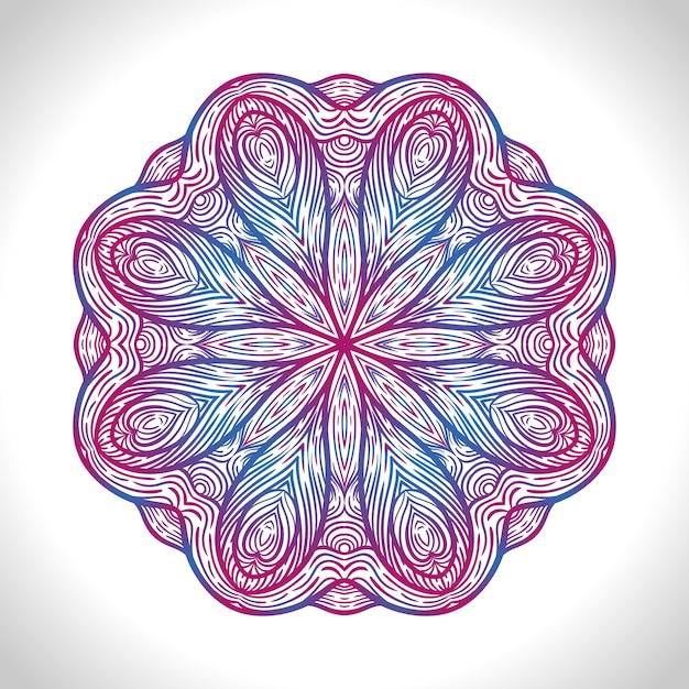 Plik wektorowy kolor okrągły wzór. okrągły kalejdoskop kwiatowy elementów
