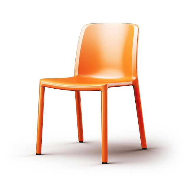 Plik wektorowy kolor pomarańczowy krzesło wektorowe 3d białe tło izolowane hi