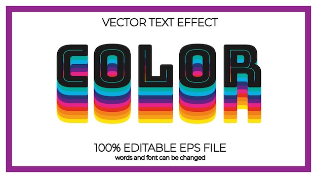 Plik wektorowy kolor retro edytowalny efekt tekstowy styl eps edytowalny efekt tekstowy