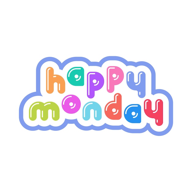 Plik wektorowy kolorowa bańka szczęśliwy poniedziałek typografia