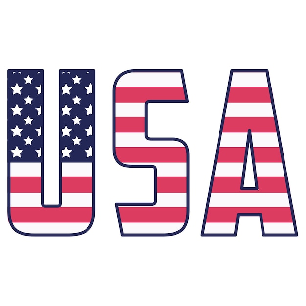 Kolorowa czcionka z napisem USA