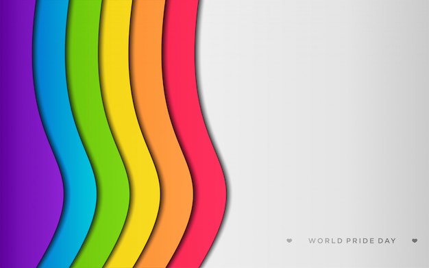 kolorowa duma lgbt z copyspace w stylu rzemiosła papierowego