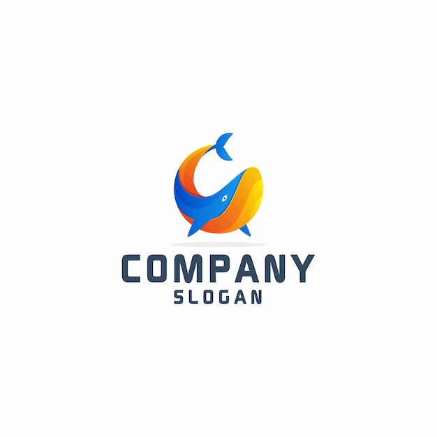 Kolorowa ikona logo ryby