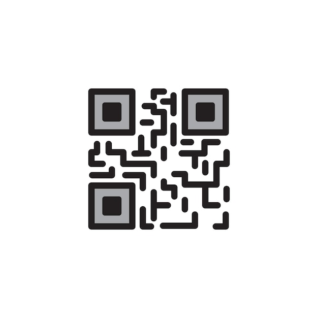 kolorowa ikona wektora z kodem QR na białym tle